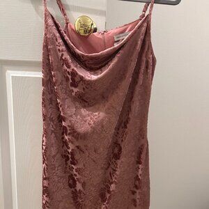 Urban Outfitters pink velvet mini dress